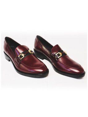 Geox Respira Women Burgundy Leather Loafer Size 10